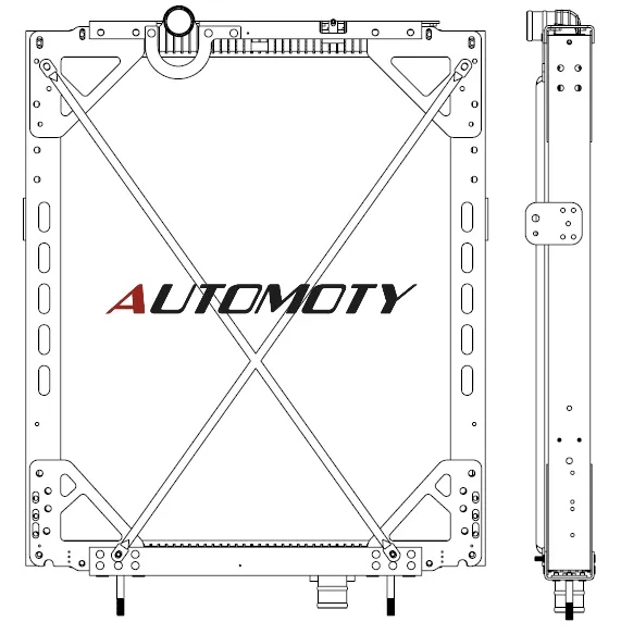 Kenworth / Peterbilt Radiator — 12364-SB — Automoty 12364-SB